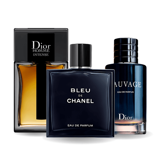 Σετ 3 αρωμάτων: Sauvage Dior, Bleu de Chanel, Dior Homme Intense 100ml