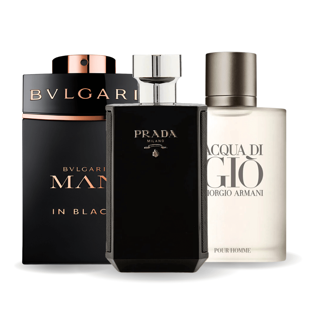 Σετ 3 αρωμάτων – Bvlgari Man in Black, Giorgio Armani Acqua Di Gio, L'Homme Prada Intense 100ml