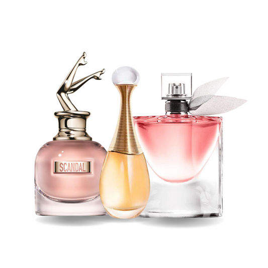 Σετ 3 αρωμάτων SCANDAL, J'ADORE και LA VIE EST BELLE 100 ml