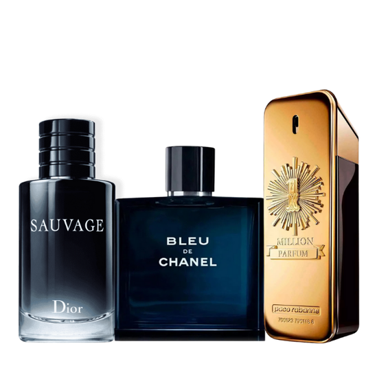Σετ 3 αρώματα – Sauvage, Bleu de Chanel, 1 Million 100ml