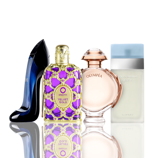 ΣΕΤ 4 ΑΡΩΜΑΤΩΝ – Light Blue, Orientica Velvet Gold, Good Girl, Olympea 100 ml